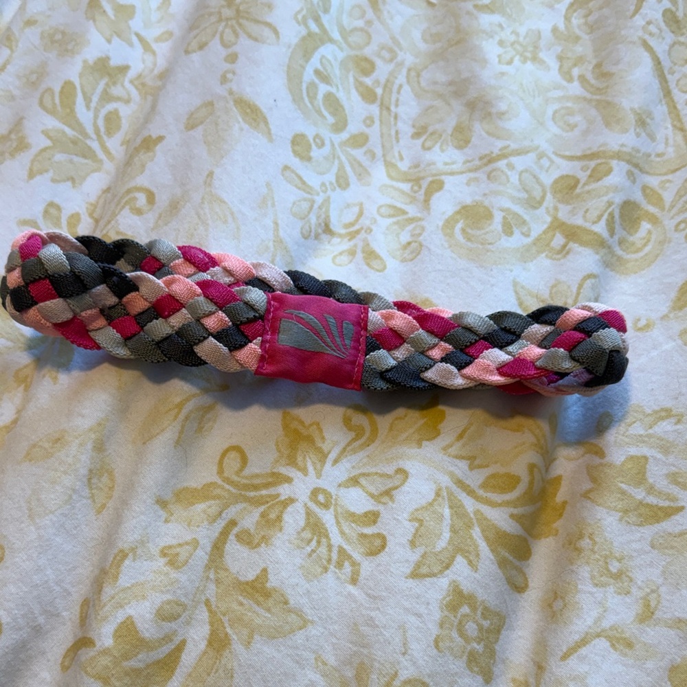 Braided Pink and Gray Hairband